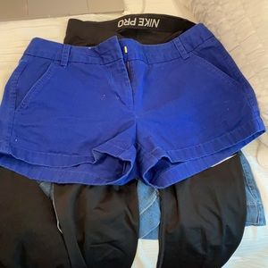 blue shorts